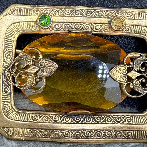 Vintage Czechoslovakia Gold‎ Filled Women\'s Buckle Rhinestone READ main image 9
